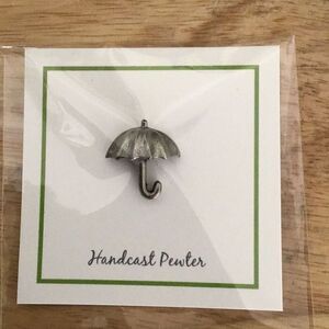 Pin, Pewter Umbrella Tie Pin, Lapel Pin, Handmade, Jim Clift, NEW